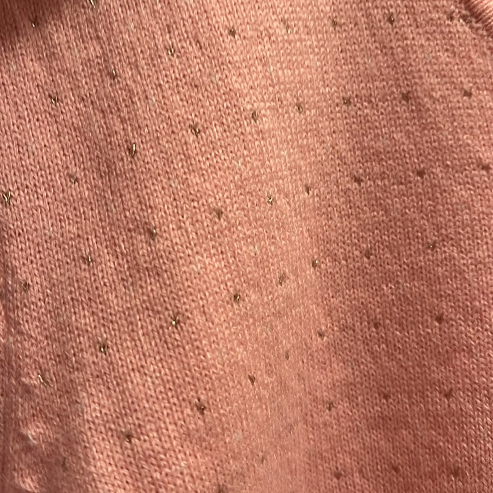 Basic Editions Pink Sweater- Gold Sparkle details throughout Large - Picture 4 of 9